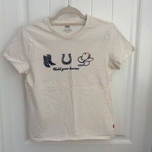 Levi's Cream Western Graphic Tee with Cowboy Icons